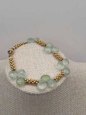 Vintage Stuller 14K Gold Filled Aquamarine Gemstone Bracelet